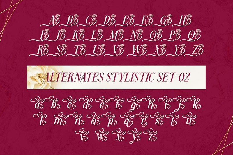 Miogina优雅的花体字英文字体